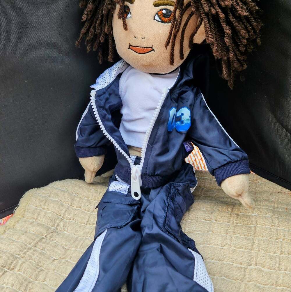 Friends 2B Made Plush Doll with Brown Hair and Number 13 Tracksuit